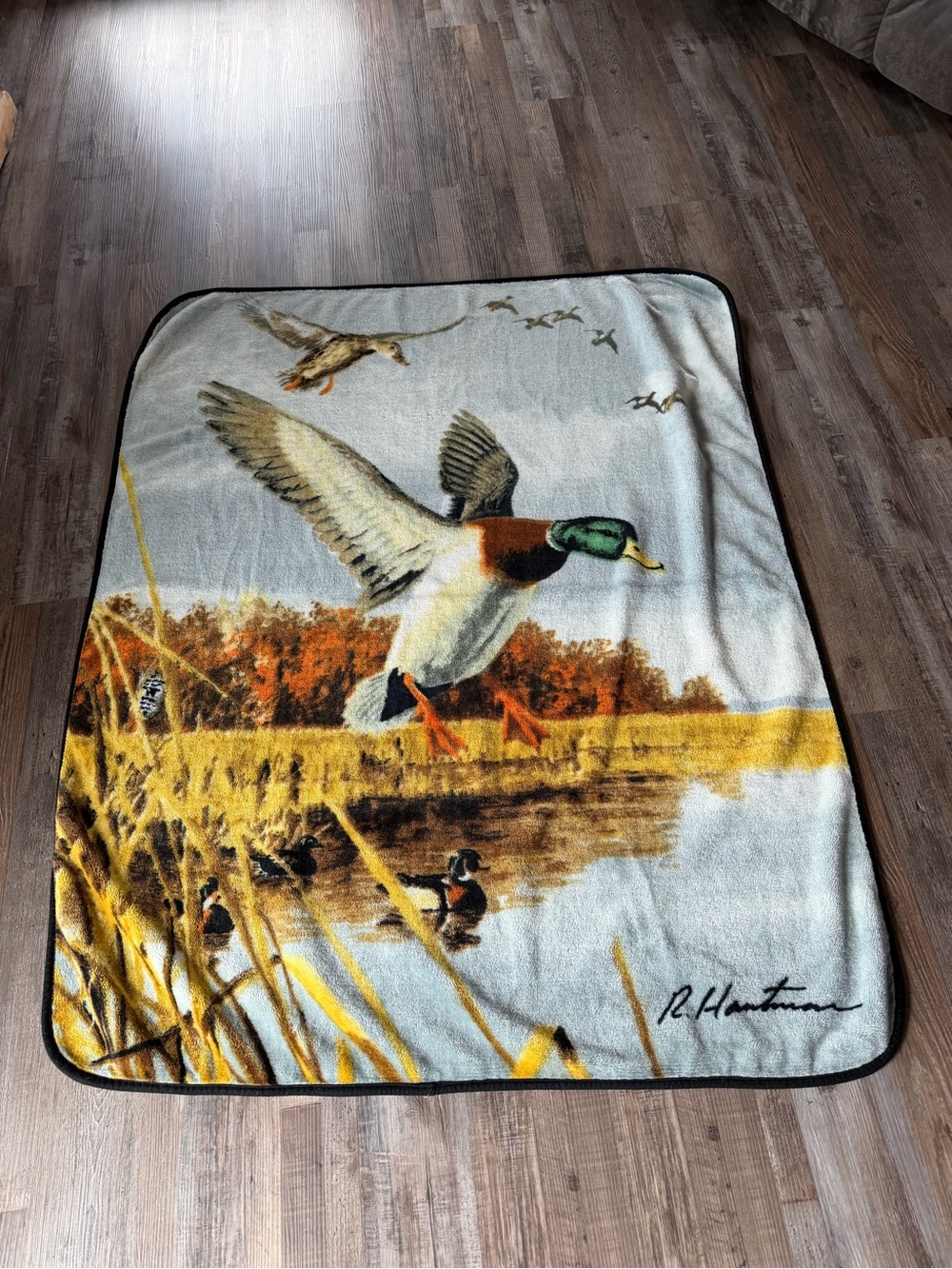 Mallard Duck Throw Blanket - Nature Print